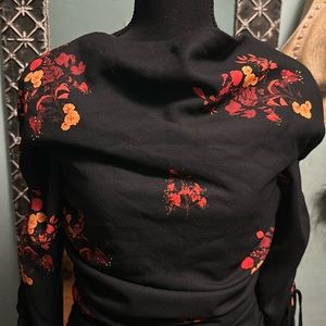 Ellery black dress with orange floral print